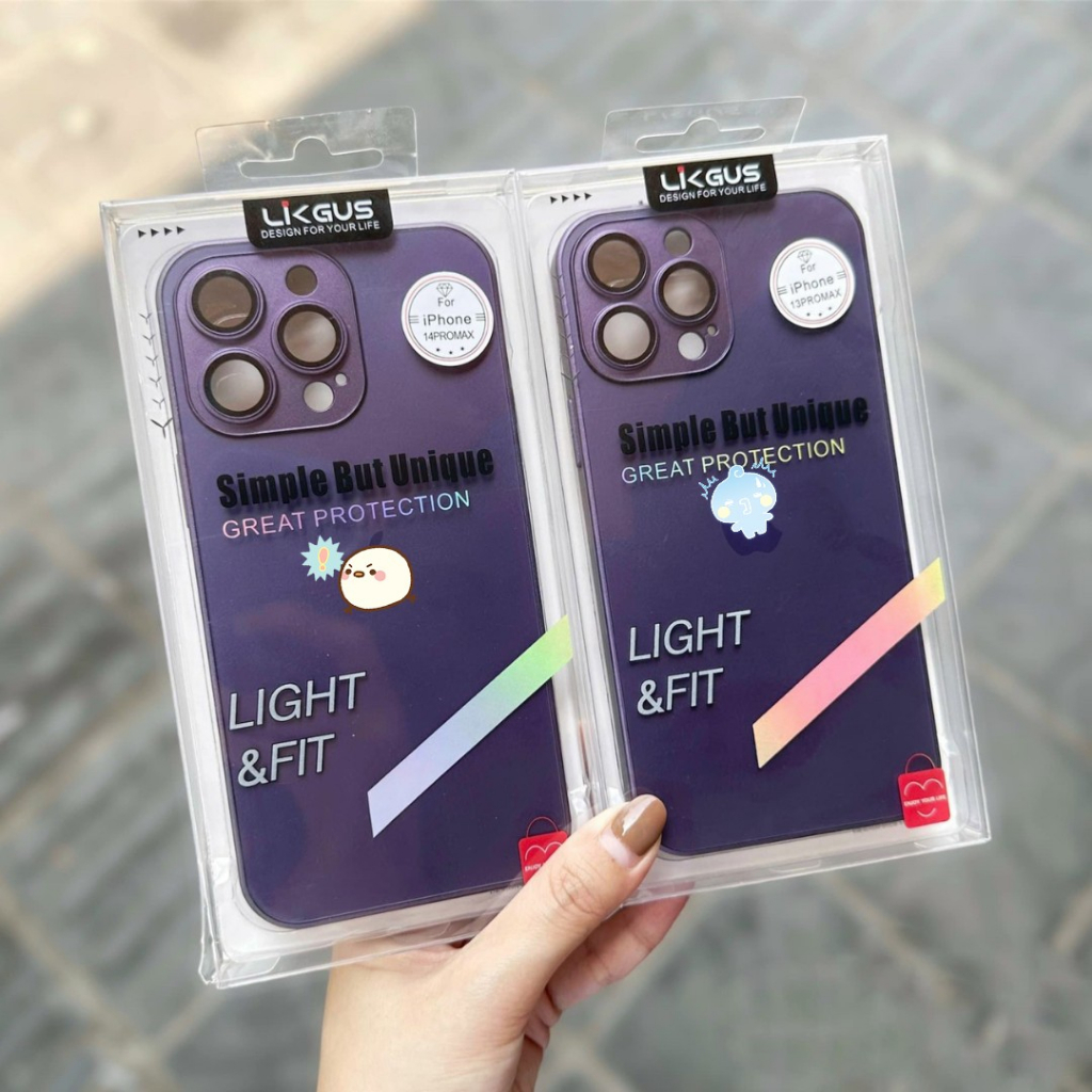 Ốp Lưng Độ Màu Tím nhám Iphone 14 Pro Max, 14 Pro, 13 Pro Max, 12 Pro Max, 11 Pro Max Siêu Đẹp Hãng LIKGUS
