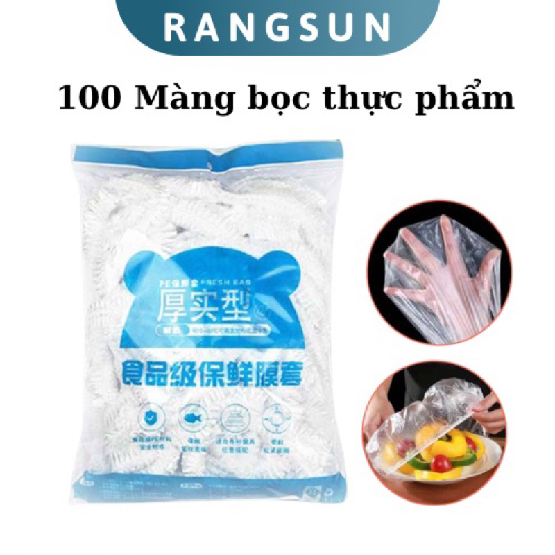 100 túi màng bọc thực phẩm có chun co giãn siêu dai có thể sử dụng được nhiều lần