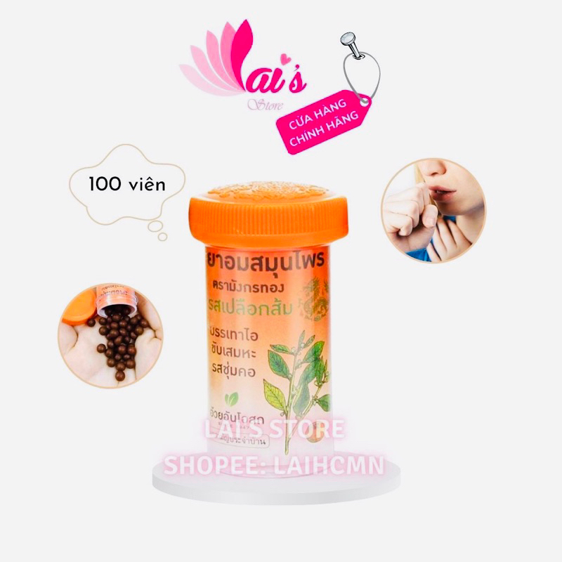 Kẹo ngậm ho cam thảo Thái Lan giúp giảm ho giảm đau rát họng tuýp 100 viên
