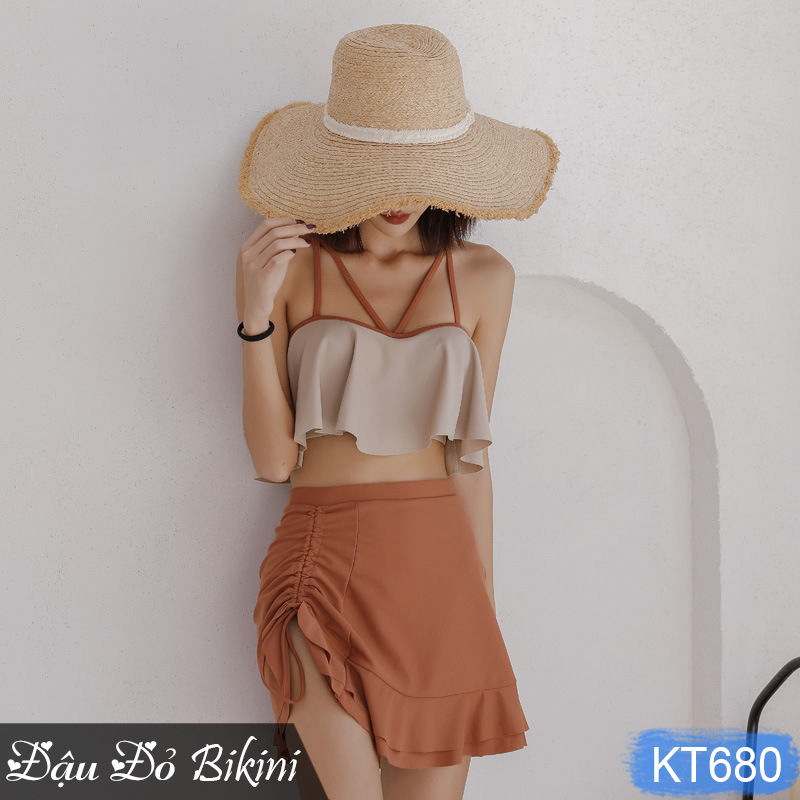 Set đồ bơi bikini nữ 3 chi tiết, phong cách sexy quyến rũ, áo sẵn gọng đệm nâng đẩy vòng 1, hàng chuẩn chất đẹp | KT680
