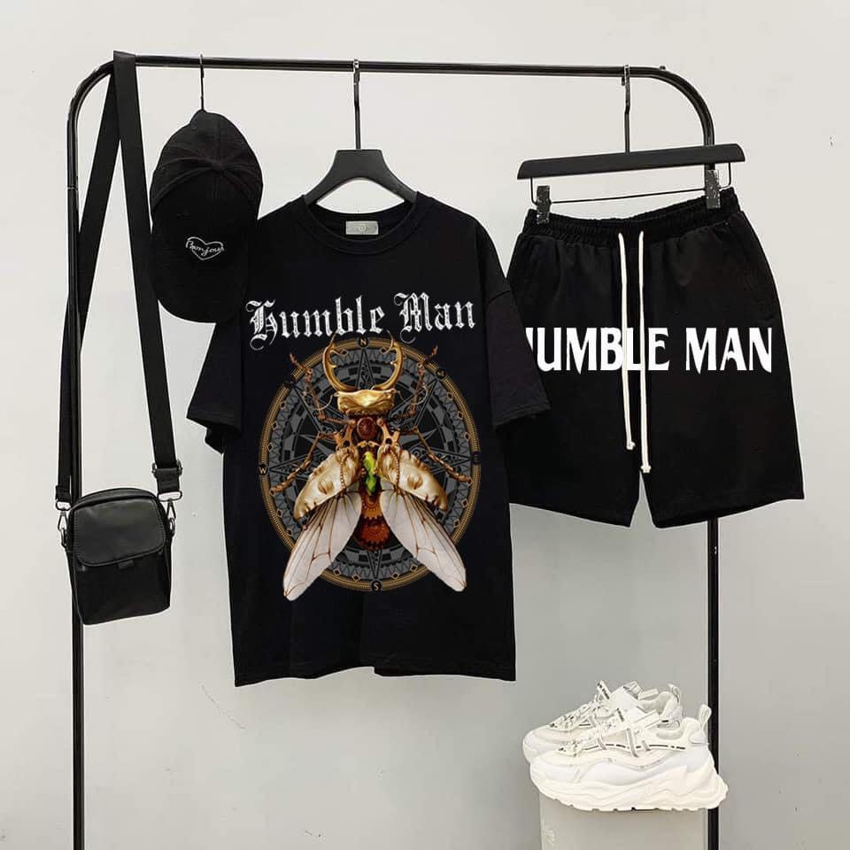 Bộ Quần unisex nam nữ chữ in cao cấp Áo thun Áo phông form rộng tay lỡ hình ruồi vàng 100% cotton thời trang IOG store