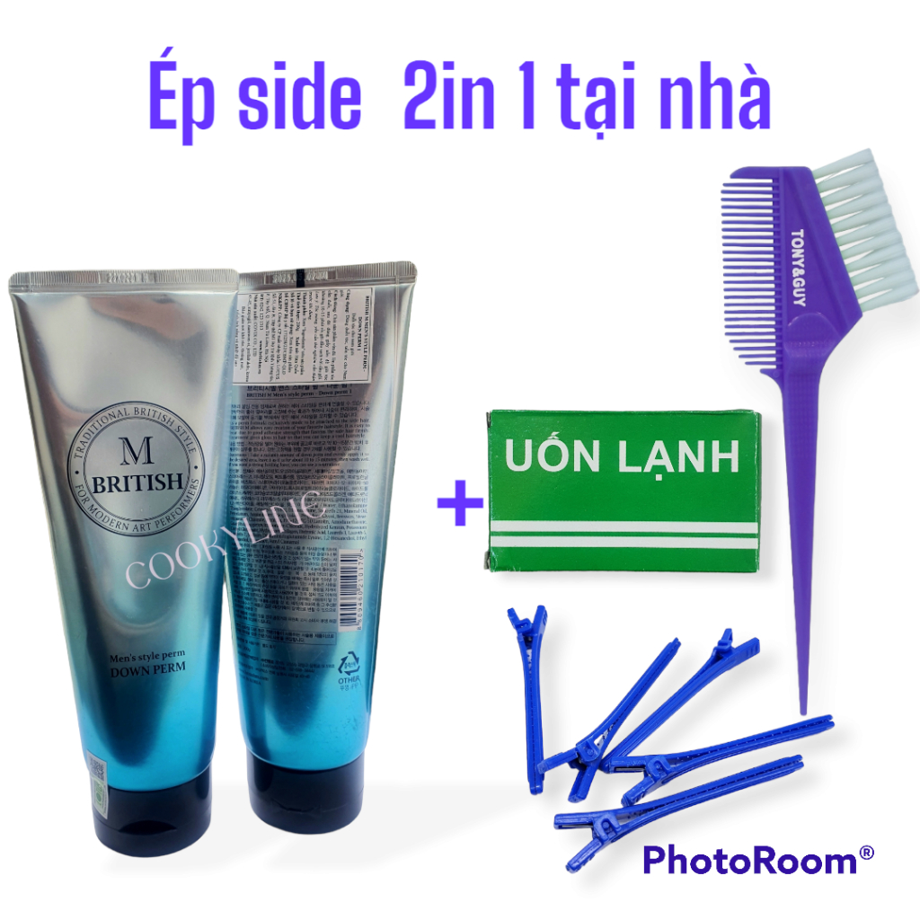 [ Tặng lược chải + Giấy uốn lạnh + kẹp] Kem ép side tóc , phá ngôi tóc, phá bò liếm,BRITISH M Men's Style Down Perm 200g