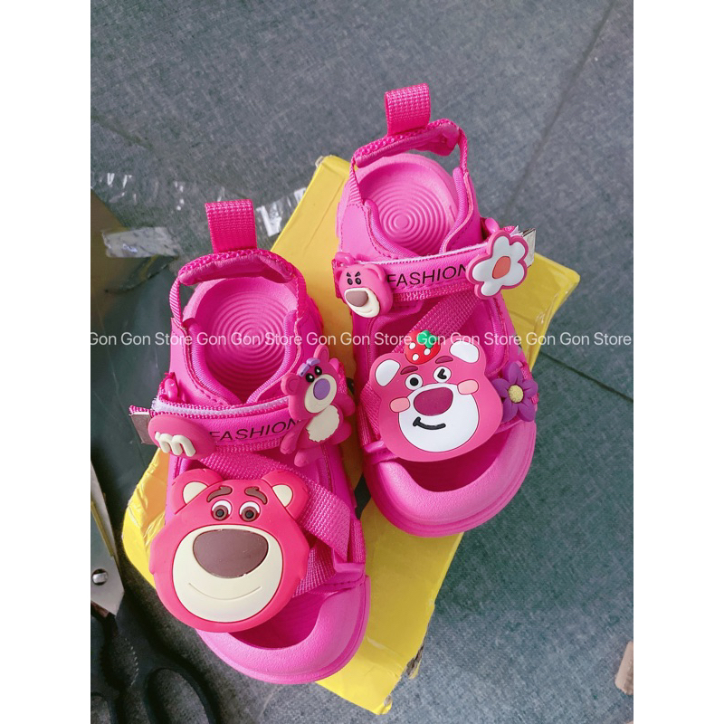 SANDAL GẤU HỒNG DÂU CHO BÉ GÁI