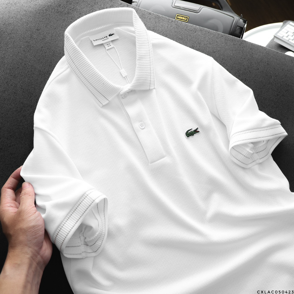 Áo thun POLO L.C viền chỉ vàng, chất vải cotton mềm mịn, Áo POLO nam thoáng mát, chuẩn form, sang trọng - Takeplace