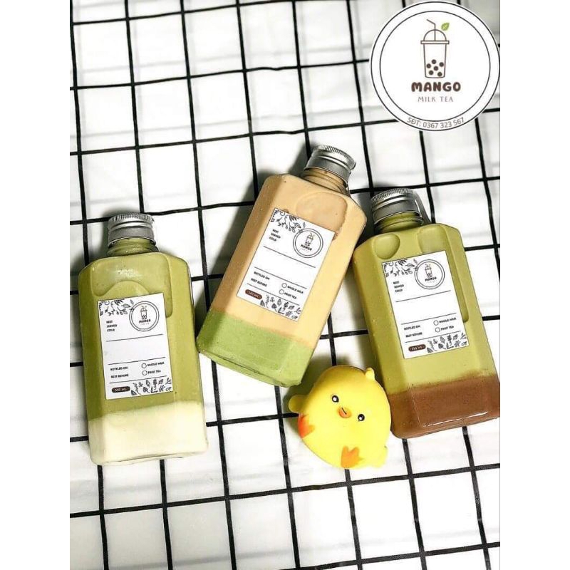 Chai Nhựa Vuông Dẹp 500ml Cực Dày, Vuông Dẹt Đựng Trà Sữa. Có Test Kiểm Định Chất Lượng