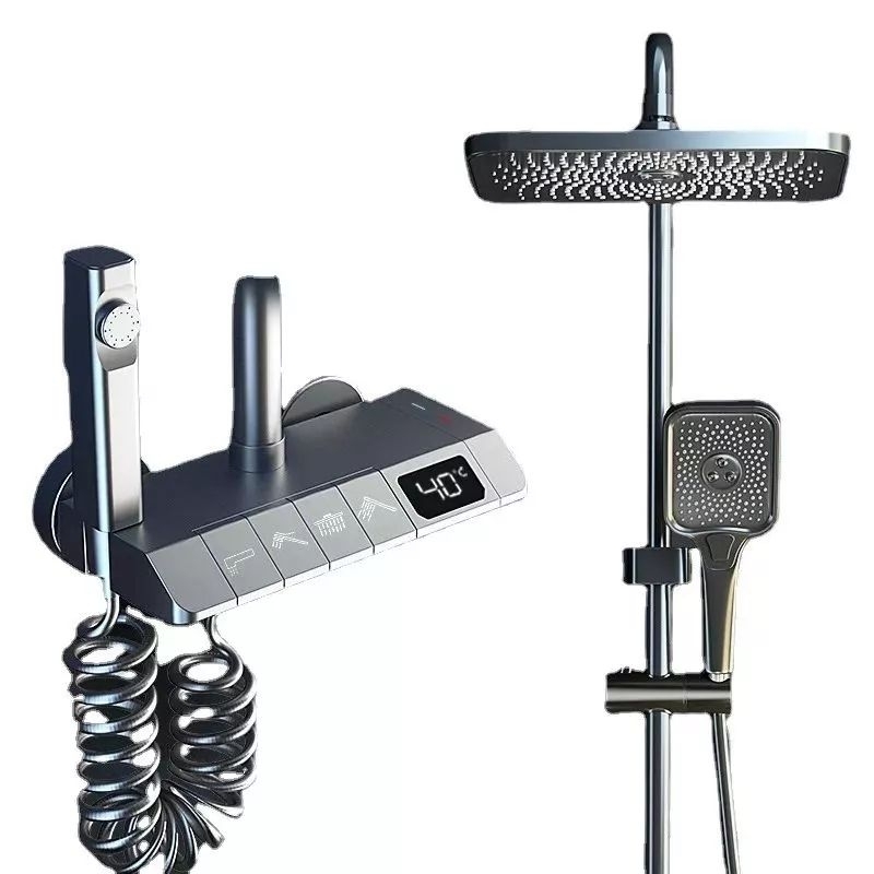 Sen Cây, Sen Tắm Đứng Nóng Lạnh Sen dạng phím đàn phủ Titan Xám , Bộ Vòi Sen Tắm Đứng