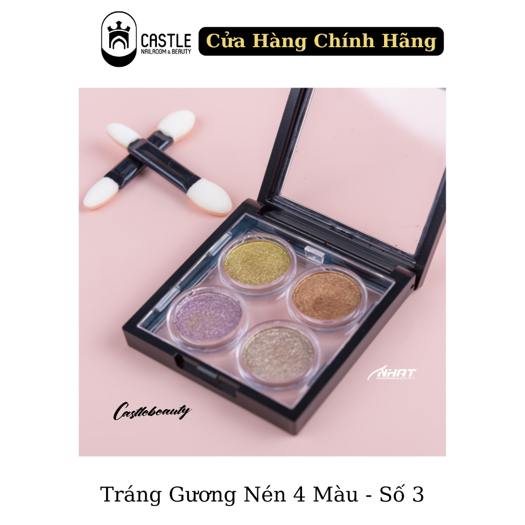 Tráng Gương Dạng Nén 4 Ngăn - Dụng Cụ Nail