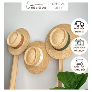 Nón cói phớt viền màu nc163 nón cói nam nữ couple