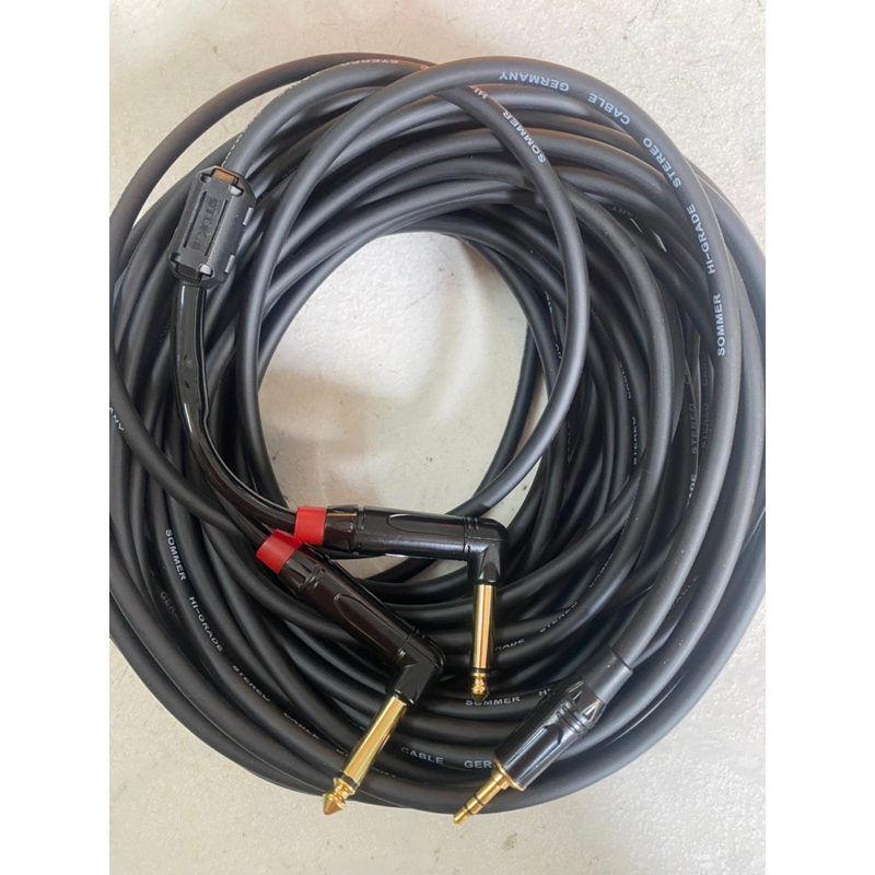 Dây tín hiệu đầu 3.5 ra 2 đầu 6ly cong chất lượng dài 10m