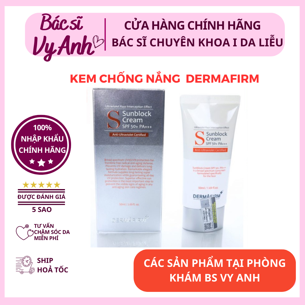 Kem chống nắng Dermafirm Hàn Quốc cho da dầu, da khô, da mụn, da nhạy cảm BS NGHĨA