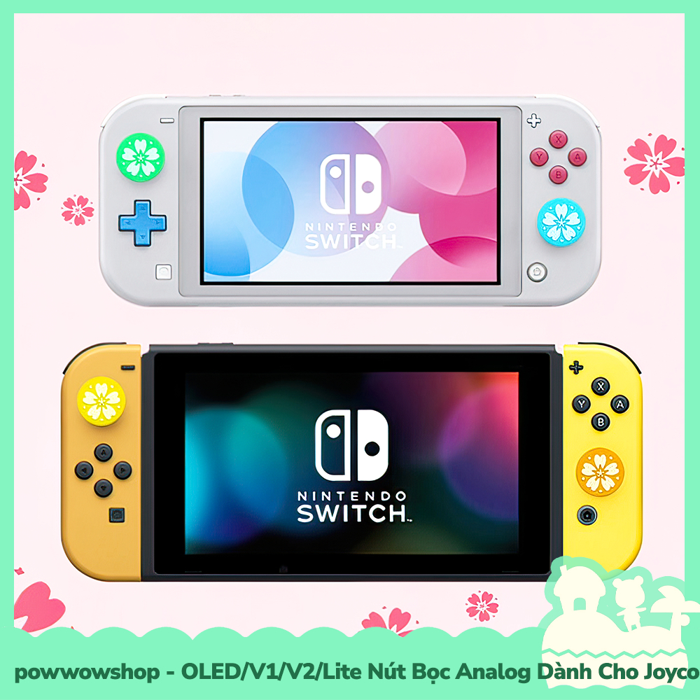 Oled/V1/V2/Lite Nút Bọc Analog Dành Cho Joycon Của Máy Game Cầm Tay Nintendo Switch Sakura Anh Đào