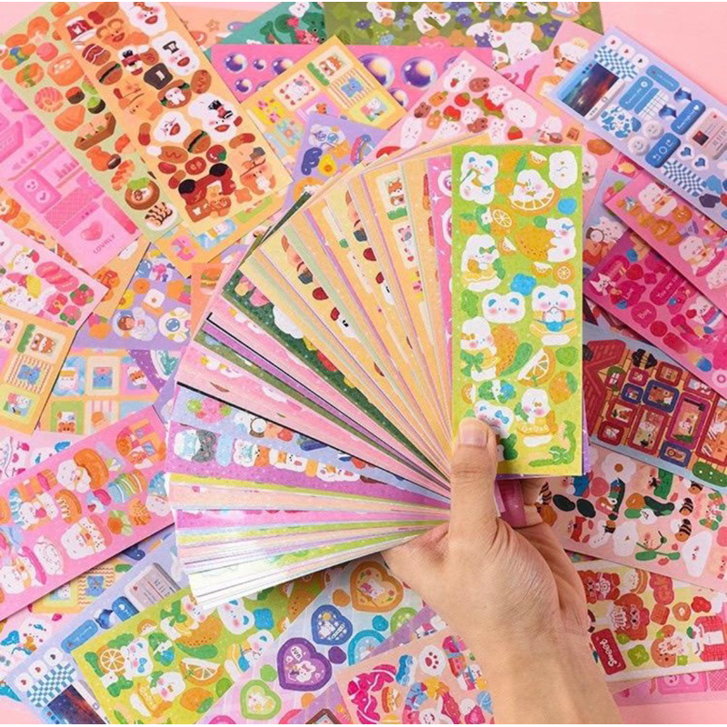 Set 20 tấm sticker lấp lánh trang trí toploader