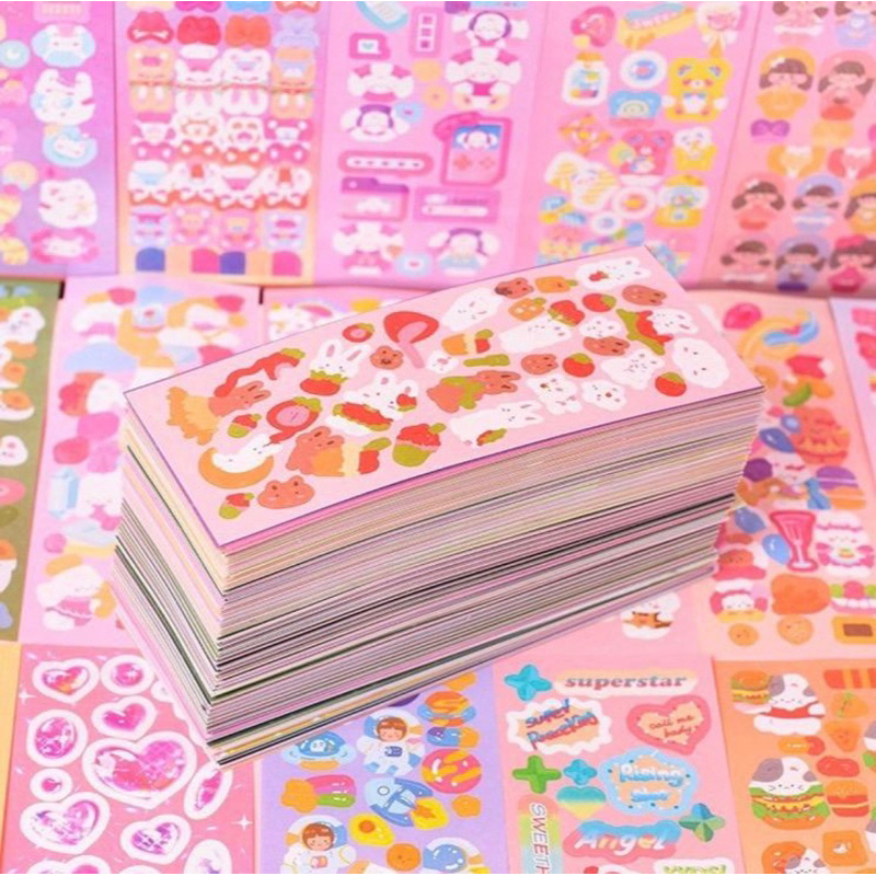 Set 20 tấm sticker lấp lánh trang trí toploader