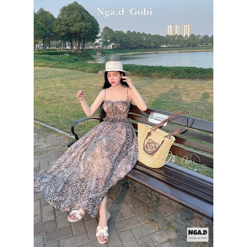 Váy hoa maxi chun eo dáng dài
