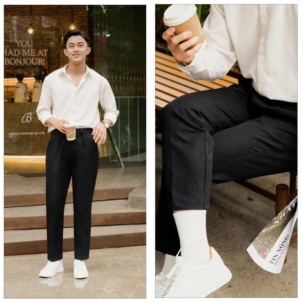 Quần âu nam cạp chun co giãn Cotton cao cấp thời trang, Quần tây nam ống suông Hàn Quốc chống nhăn không bai xù -QA02