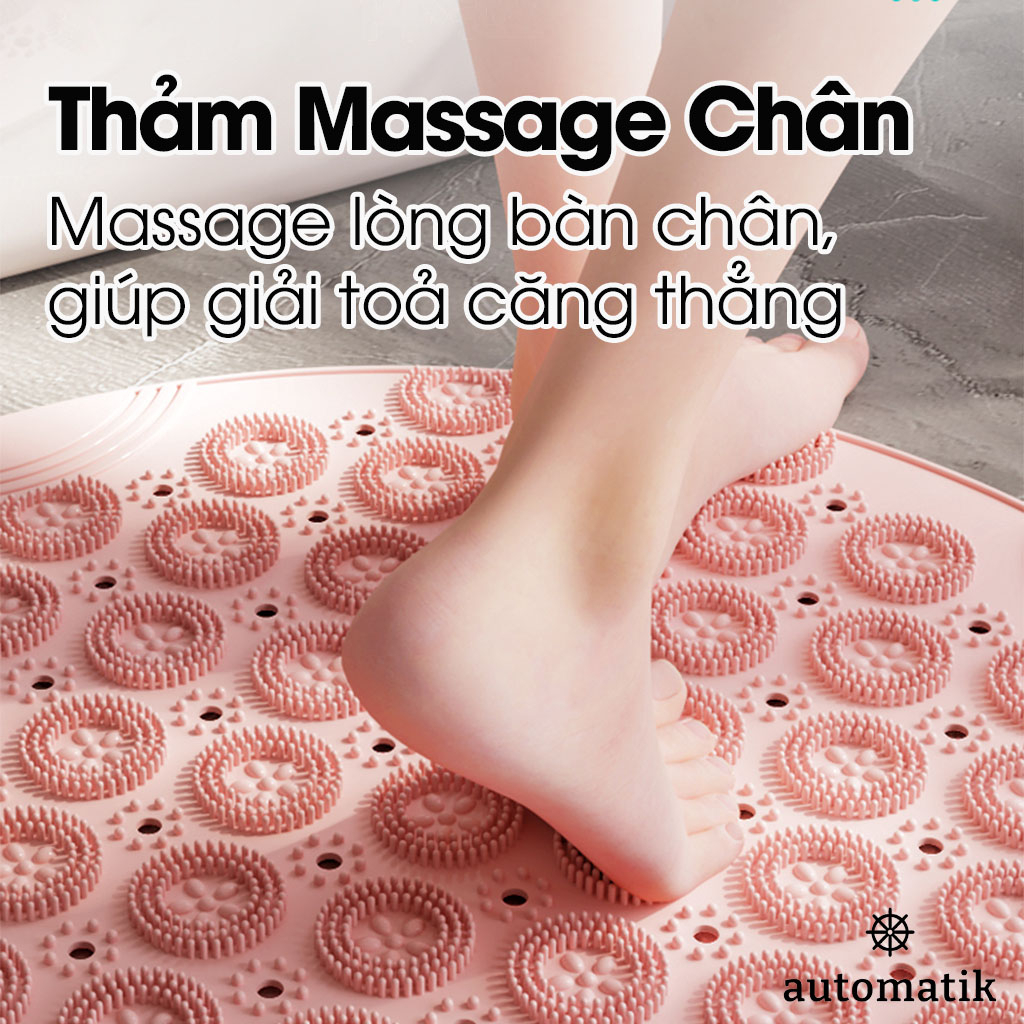 Thảm Chống Trượt Nhà Tắm Tấm Lót Massage Chân Miếng Chà Cọ Lưng Tẩy Da Chết Silicone Dán Tường Nhà Vệ Sinh - Automatik