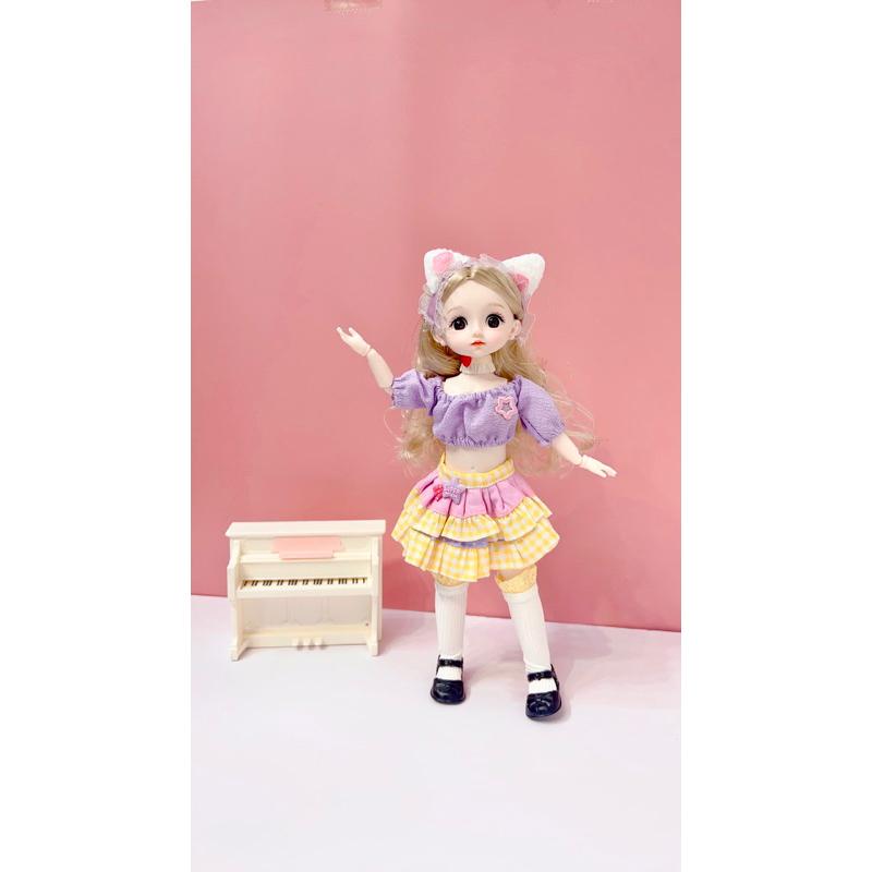 Búp bê BJD 30cm đa khớp linh hoạt Babie công chúa nhỏ gương mặt xinh đẹp