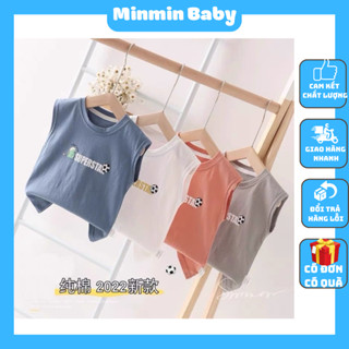 Áo ba lỗ bé trai bé gái, áo sát nách in hình quả bóng chất cotton thoáng mát DOLY KIDS 7-28kg