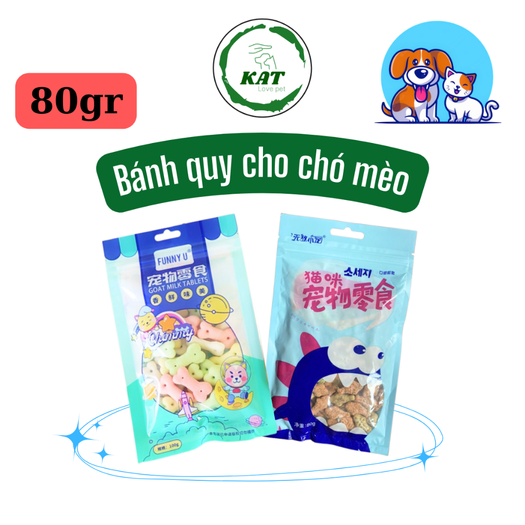 Bánh quy cho chó mèo - Gói 80gr - KAT store