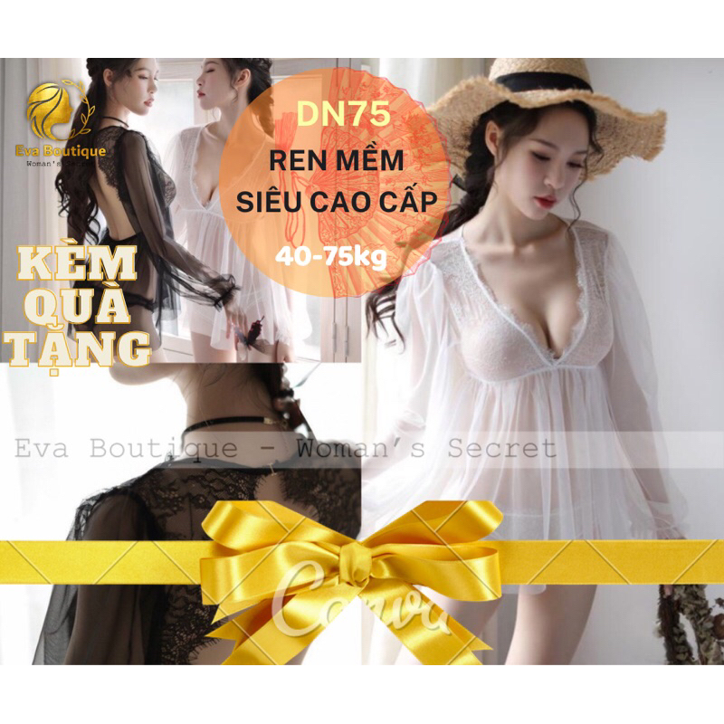 _DN75_Đồ ngủ bánh bèo xuyên thấu sexy tay bồng [evaboutique9x]