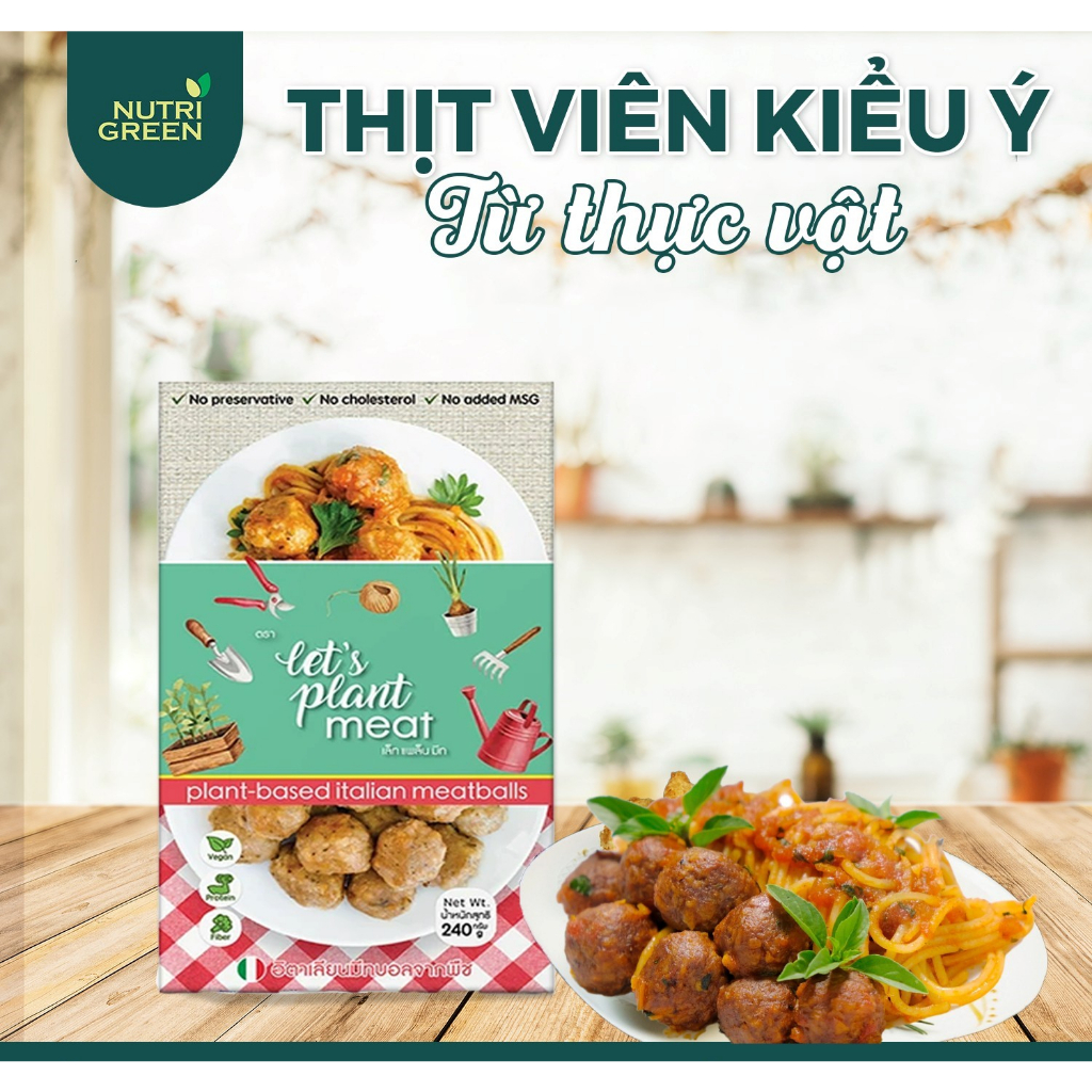 Thịt viên chay kiểu Ý từ thịt thực vật bổ sung protein thực vật cho người ăn chay và eat clean Nutrigreen Food