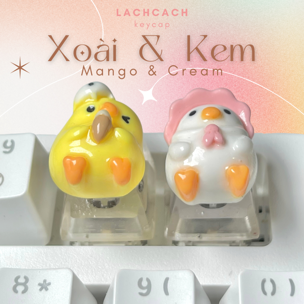 Keycap Xoài & Kem | Keycap đôi | Nút bàn phím cơ | Phụ kiện máy tính
