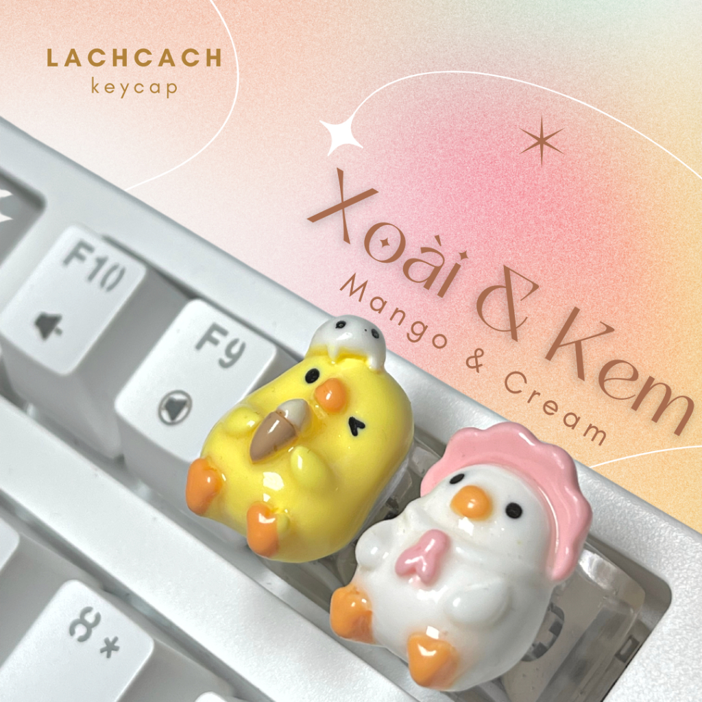 Keycap Xoài & Kem | Keycap đôi | Nút bàn phím cơ | Phụ kiện máy tính