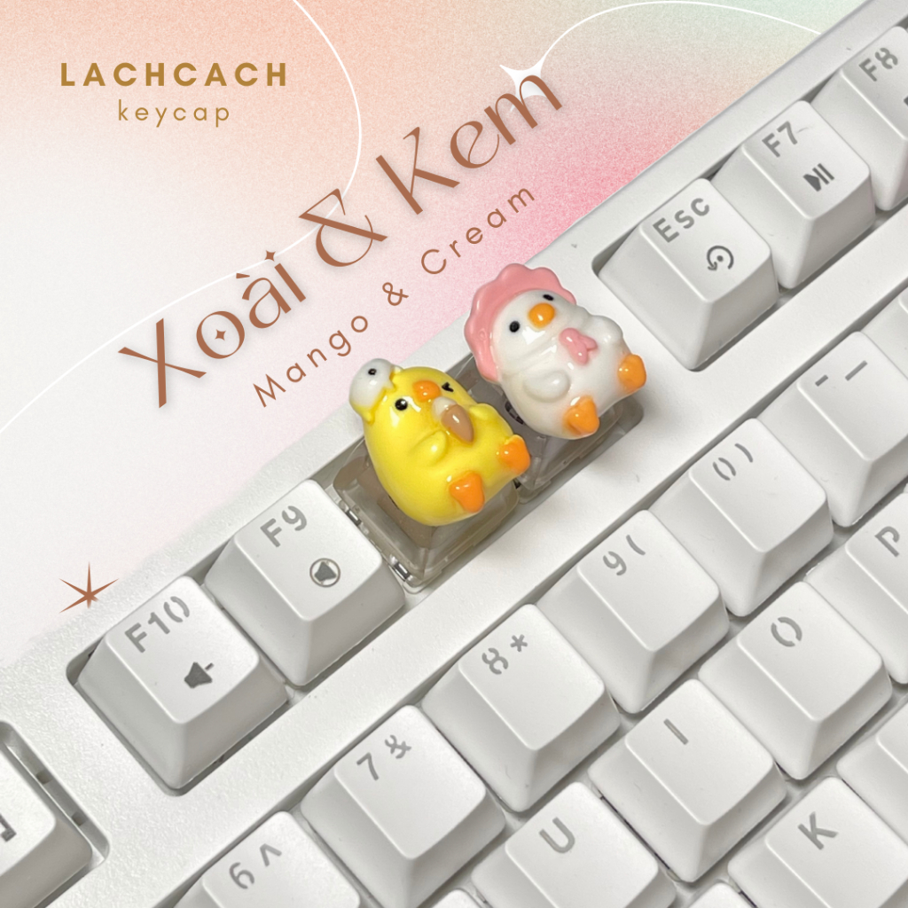 Keycap Xoài & Kem | Keycap đôi | Nút bàn phím cơ | Phụ kiện máy tính