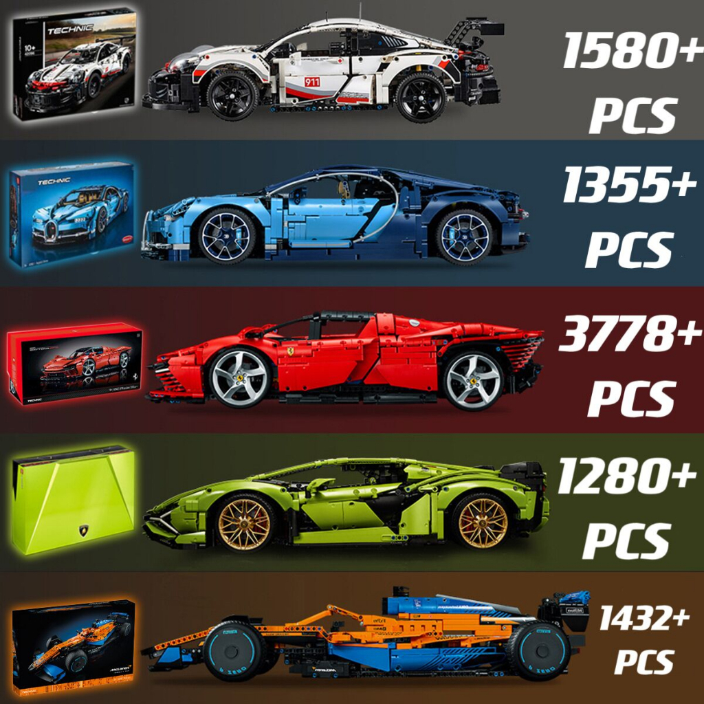 Urchin Toys**Đồ Chơi lắp ráp Xe Đua Bugatii 1:14 1300+pcs Chất Lượng Cao Technic Mô Hình Xe 1:8 4000+pcs