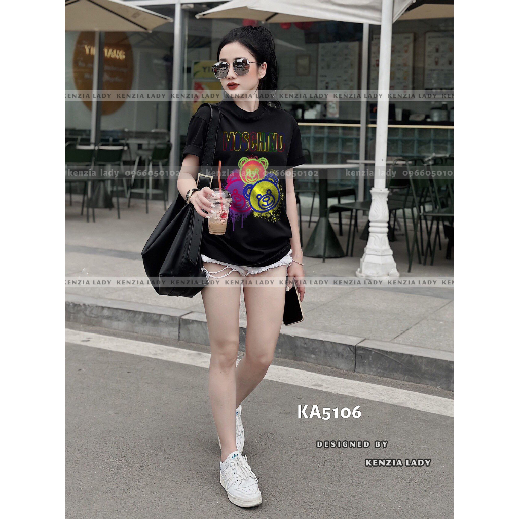 Áo Thun Nữ siêu cấp Form chuẩn Kenzia Lady- Áo Phông Cổ Tròn Tay Ngắn  Basic Cotton 100%  - KA5106