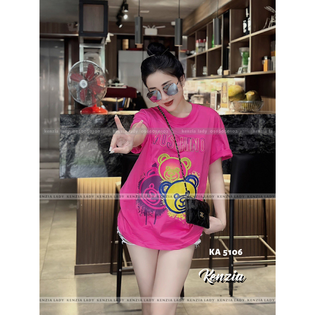 Áo Thun Nữ siêu cấp Form chuẩn Kenzia Lady- Áo Phông Cổ Tròn Tay Ngắn  Basic Cotton 100%  - KA5106