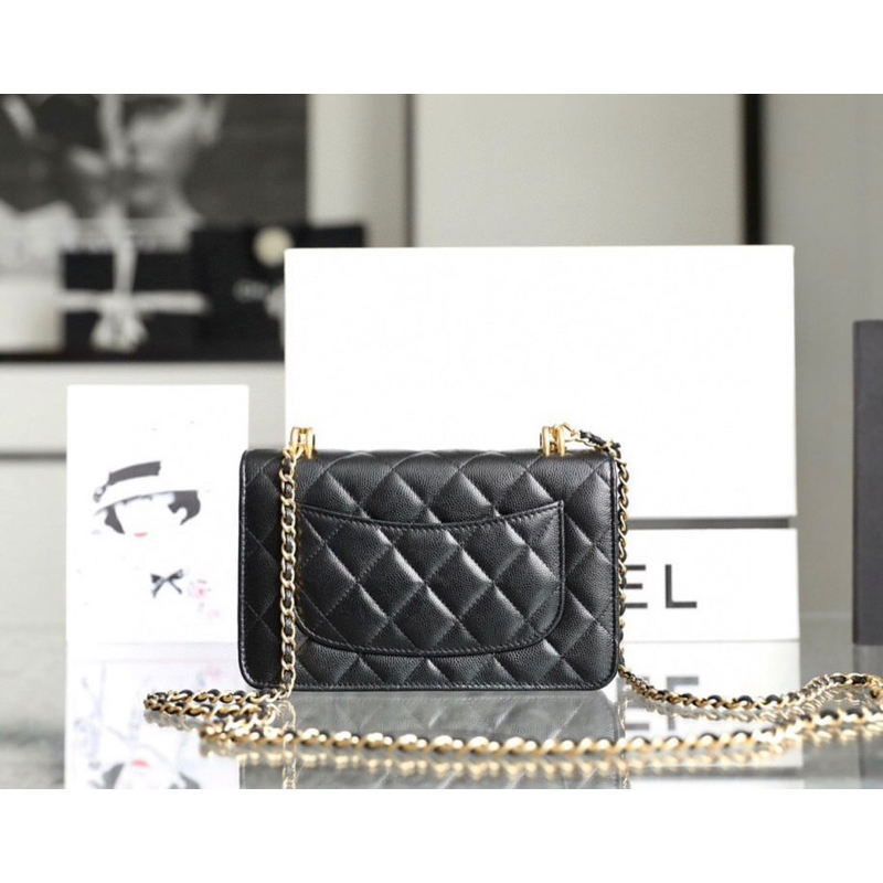 Túi đeo vai Vvoc da hạt caviar fullbox bill dustbag xinh xắn W166-19