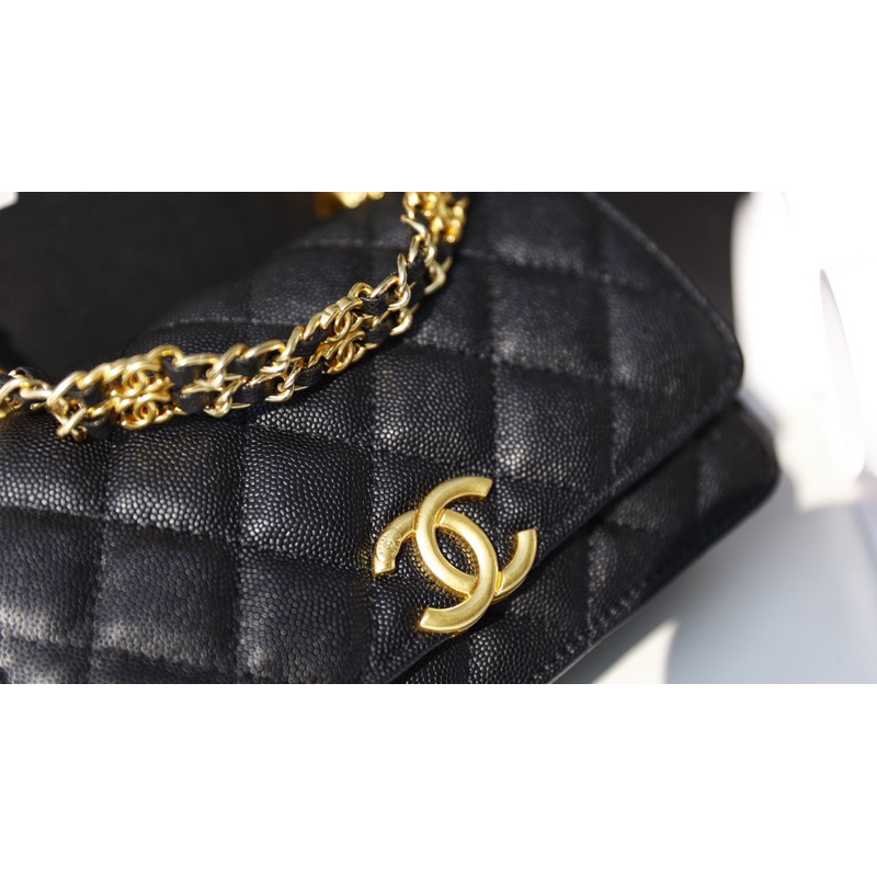 Túi đeo vai Vvoc da hạt caviar fullbox bill dustbag xinh xắn W166-19