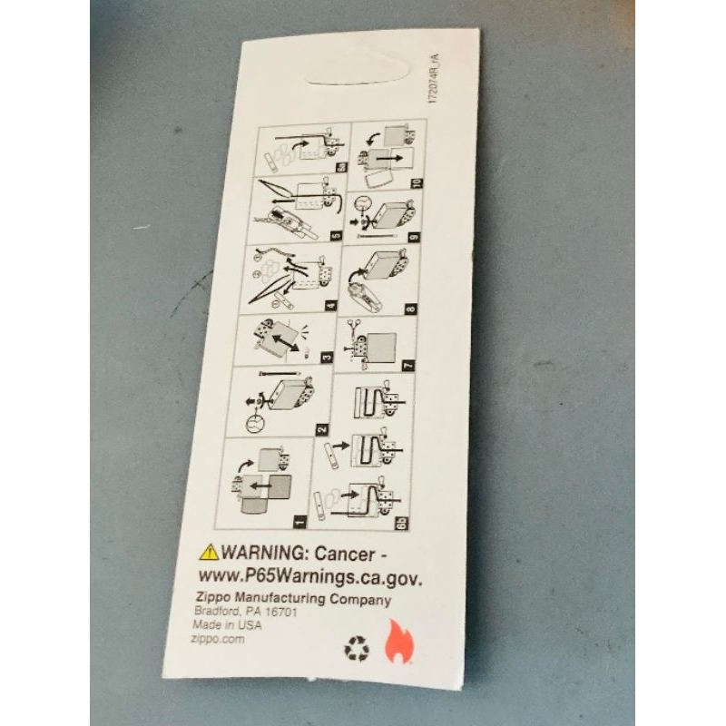 Tim  , Đá hãng Zippo