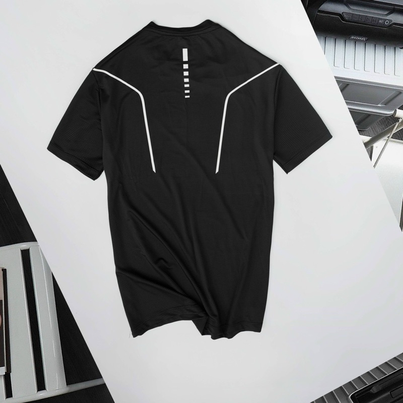 Bộ thể thao nam, bộ Li-Ning cộc tay nam tròn chất liệu vải thun lạnh co dãn thoải mái thấm hút mồ hôi logo ép cao su non