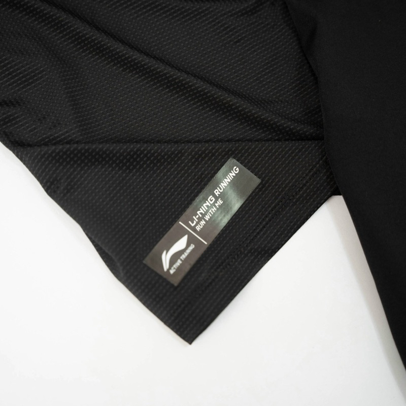 Bộ thể thao nam, bộ Li-Ning cộc tay nam tròn chất liệu vải thun lạnh co dãn thoải mái thấm hút mồ hôi logo ép cao su non