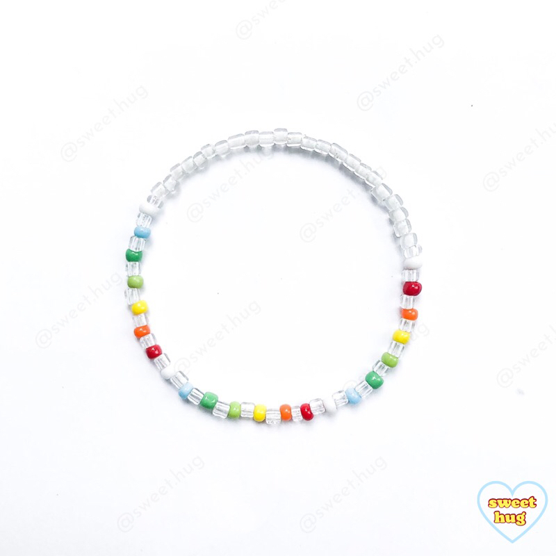 Vòng tay hạt cườm handmade cầu vồng cheapmoment Jennie - BlackPink