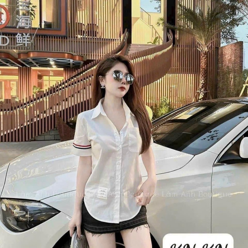 Áo sơ mi nữ trắng ngắn tay mặc nhà, đi chơi tiện lợi. Mẫu trẻ trung cho mọi lứa tuổi học sinh sinh viên công sở ❤️❤️❤️
