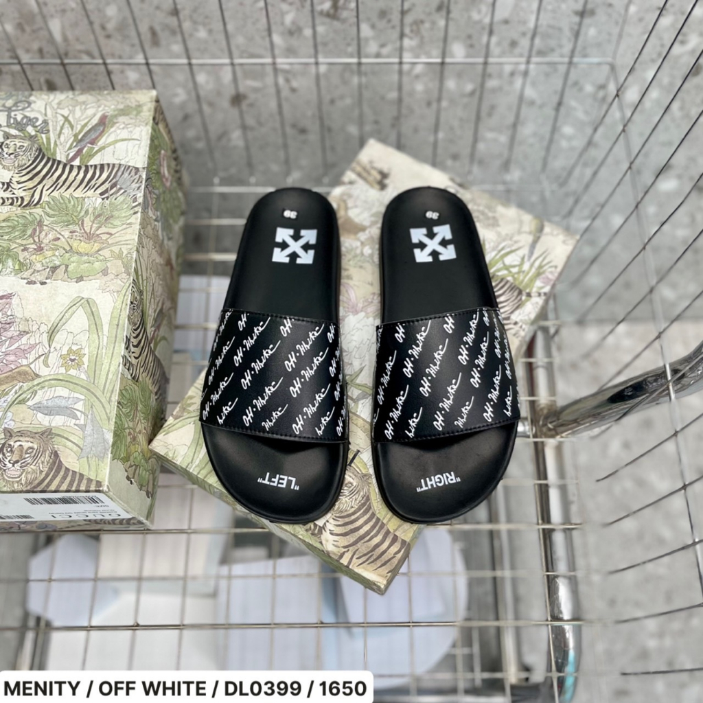 Dép Lê Off white, Dép Nam Siêu Hót 2023 Đế Đúc Cao Su 100%