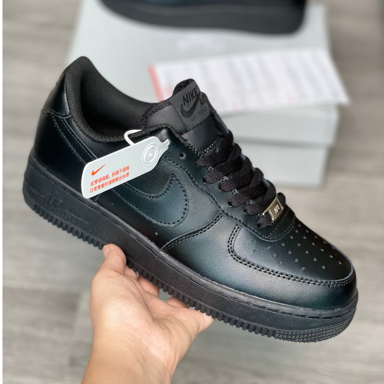 Giày_nike air force 1 full đen, giày af1 đen nam nữ da xịn đế air chuẩn s.c