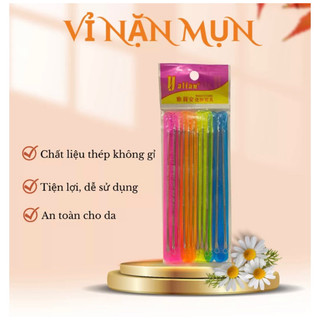 🍒Sỉ_ 5 Lố (60cây) Nặn Mụn Inox (Mẫu: ngắn, Dài)