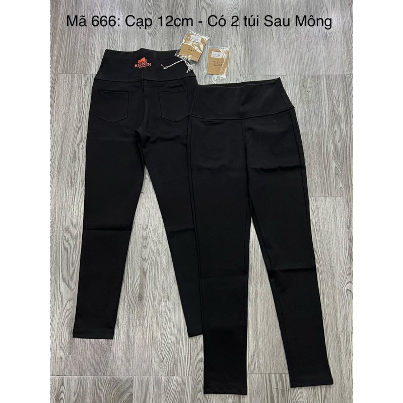 QUẦN LEGGING CẠP CAO DẬP CHỮ ĐỎ CHẤT UMI HÀN CAO CẤP