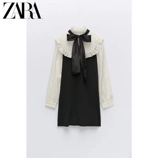 Đầm len mix voan cổ bèo Zara