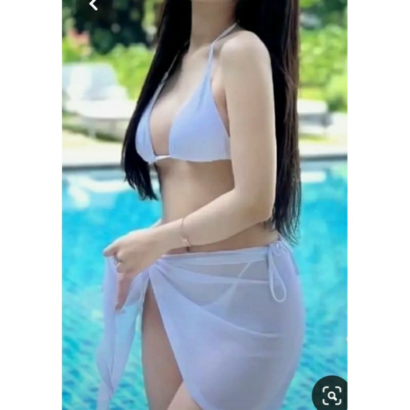 Bikini 3 mảnh đồ bơi đẹp màu nâu cà phê kết hợp khoen