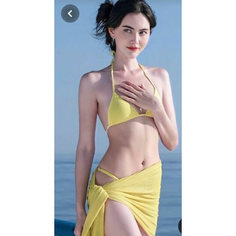 Bikini 3 mảnh đồ bơi đẹp màu nâu cà phê kết hợp khoen