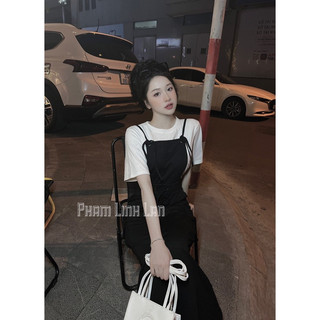 Yếm Váy Kèm Áo Phông Phạm Linh Lan