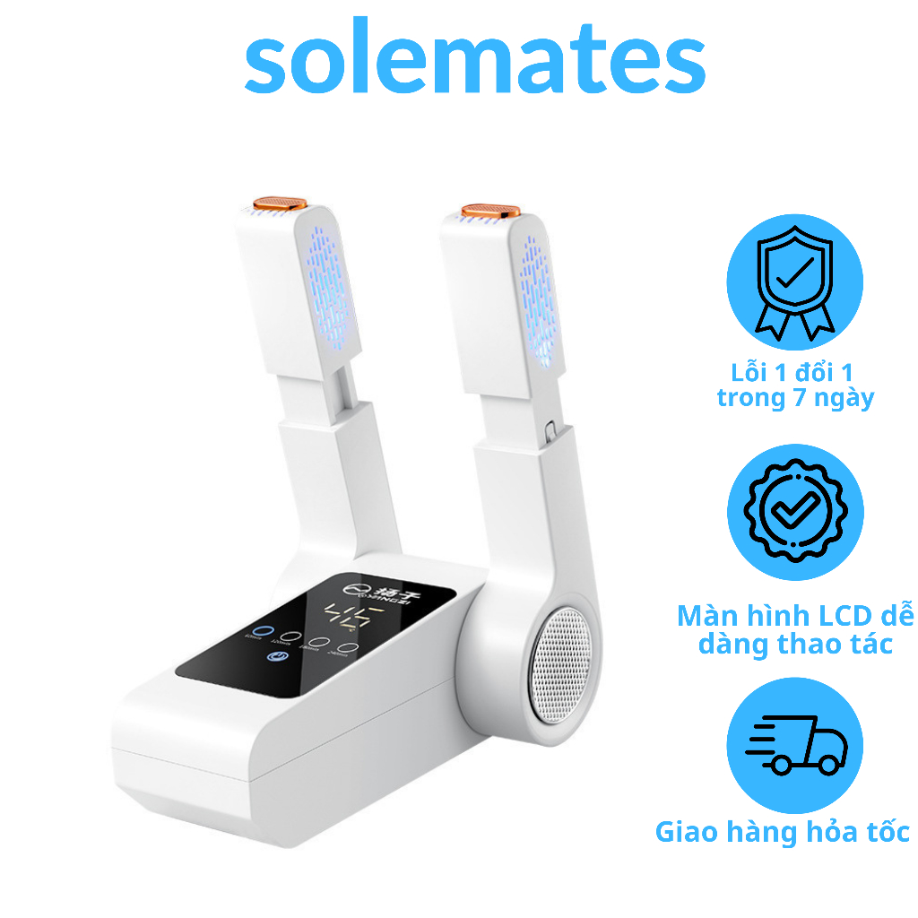 Máy sấy giày Solemates màn hình LCD, công nghệ tia cực tím diệt 99% vi khuẩn và khử mùi hiệu quả