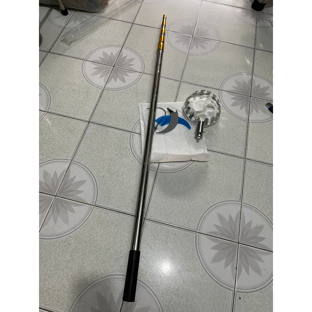 Dụng cụ hái trên cao inox 304 Sào hái trái cây cao cấp kèm giỏ liềm đa năng tiện dụng làm vườn