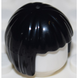 1x new genuine lego black minifigure, hair short, bob cut, pack. dim.: 1.32 x 1.18 x 1.32 cm