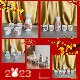 Bộ bình rượu gốm sứ phong cách Nhật Bản Cổ Điển, Bộ bình rượu Sake cao cấp, Bộ ấm trà sake, Bộ bình ly SAKE